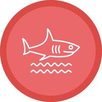 Shark Line Multi Circle Icon vector