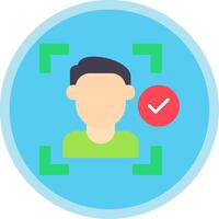 Face Detection Flat Multi Circle Icon vector