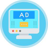 Ad Pop Up Flat Multi Circle Icon vector