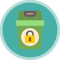 Recycle Bin Flat Multi Circle Icon vector