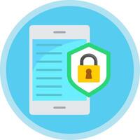 móvil seguridad plano multi circulo icono vector