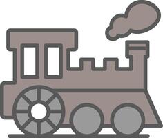 Steam Train Line Filled Light Icon vector