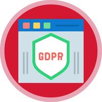 gdpr plano multi circulo icono vector