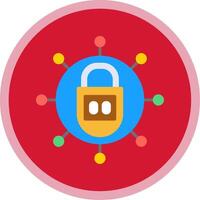 Lock Flat Multi Circle Icon vector