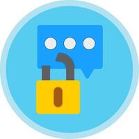 Secure Chat Flat Multi Circle Icon vector