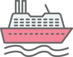 Cruise SHip Line Filled Light Icon vector