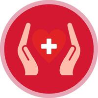 Heart Care Flat Multi Circle Icon vector