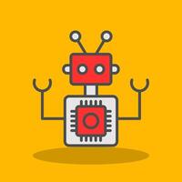 Robot Filled Shadow Icon vector