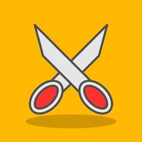 Scissors Filled Shadow Icon vector