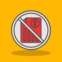 prohibido firmar lleno sombra icono vector