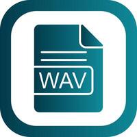 WAV File Format Glyph Gradient Corner Icon vector