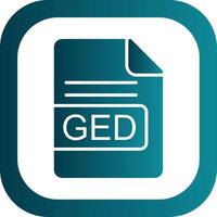 GED File Format Glyph Gradient Corner Icon vector