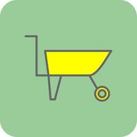 Wheelbarrow Filled Yellow Icon vector