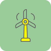 Wind Turbine Filled Yellow Icon vector