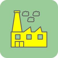 Factory Filled Yellow Icon vector