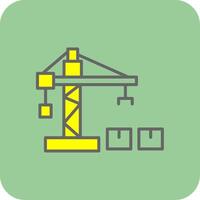 Crane Lifter Filled Yellow Icon vector