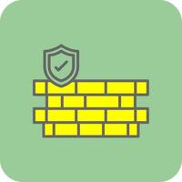 Wall Security Filled Yellow Icon vector