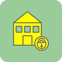 Home Security Filled Yellow Icon vector