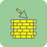 Bricks Tower Filled Yellow Icon vector