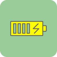 batería lleno amarillo icono vector