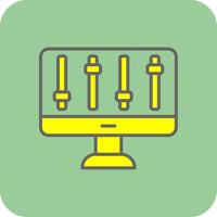 Computer control Filled Yellow Icon vector