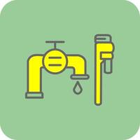 Plumbing installation Filled Yellow Icon vector