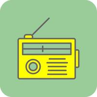 Radio Filled Yellow Icon vector