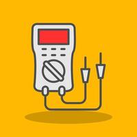 Multimeter Filled Shadow Icon vector