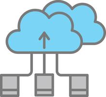 Cloud Storage Line Filled Light Icon vector