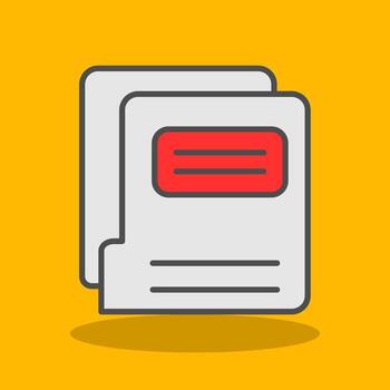 carpeta lleno sombra icono vector