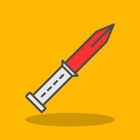 cuchillo lleno sombra icono vector