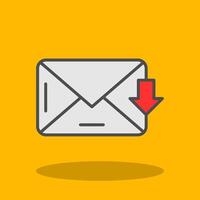 Inbox Filled Shadow Icon vector