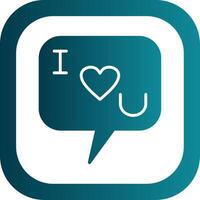 I Love You Glyph Gradient Corner Icon vector