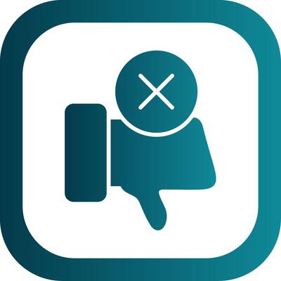 Dislike Glyph Gradient Corner Icon