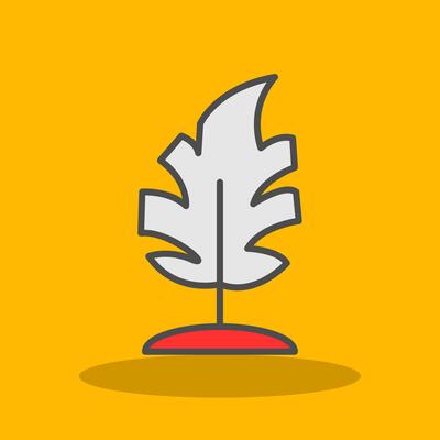 Monstera Leaf Filled Shadow Icon