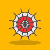 Spider Web Filled Shadow Icon vector
