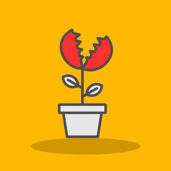 Venus atrapamoscas lleno sombra icono vector