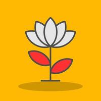 Lotus Flower Filled Shadow Icon vector