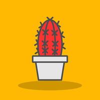 cactus lleno sombra icono vector