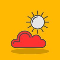 Sun Filled Shadow Icon vector