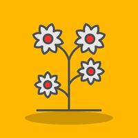 Flower Filled Shadow Icon vector