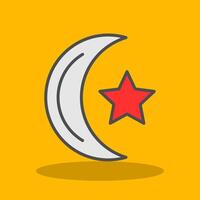 Moon Filled Shadow Icon vector