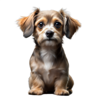 Adorable small dog sitting with a curious expression png