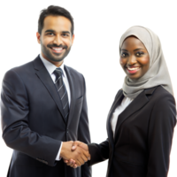 Professional business colleagues handshake on transparent background png
