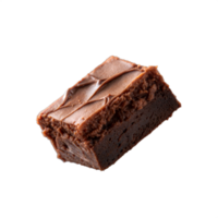 Delicious chocolate brownie with creamy frosting on top png