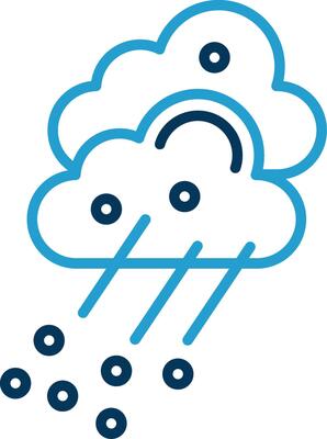 Hail Line Blue Two Color Icon