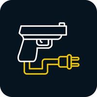 Gun Line Red Circle Icon vector