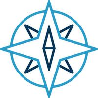 Compass Line Blue Two Color Icon vector