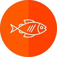 Fish Line Yellow White Icon vector