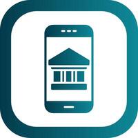 Mobile Banking Glyph Gradient Corner Icon vector